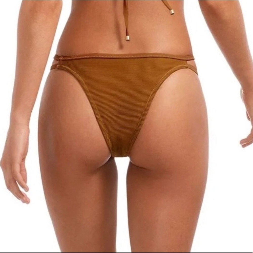 VITAMIN A Bonita Bio Ribbed Bikini Bottom Amber - Picture 2 of 6